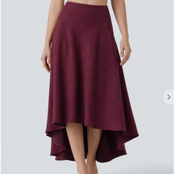 Medium Houndstooth Plaid Hi Lo skirt Halara new with tags in bag - Picture 1 of 6